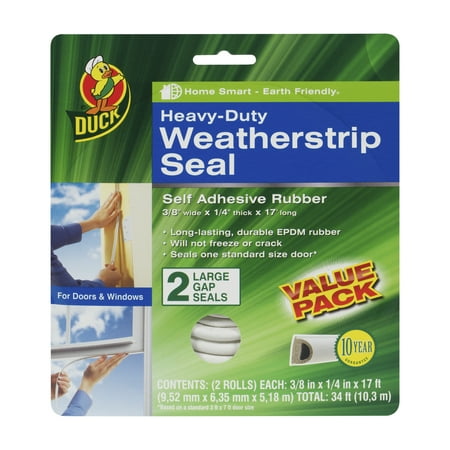 

Duck Brand Heavy-Duty Large Gap Weatherstrip Seal 0.38 in. x 0.25 in. x 17 ft. 2 Pack