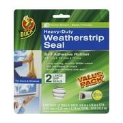 Duck Heavy-Duty Weatherstrip Door and Window Seal, Large Gap, White, 2 Pack, .38 in. x .25 in. x 17 ft.