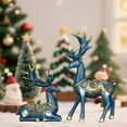 thumbnail image 2 of 2 Pcs Christmas Reindeer Figurines Small Resin Standing Sitting Deer Statues Mini Reindeer Christmas Table Decorations for Home Indoor Xmas Holiday Rustic Decor, 2 of 5
