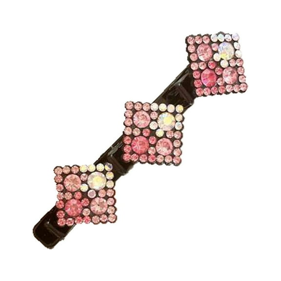 Pompotops Sparkling Crystal Stone Hair Clips for Women Girls Rhombus Rhinestone Chopped Hairpin Clip Hair Accessories