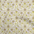 thumbnail image 1 of oneOone Viscose Chiffon Yellow Fabric Florals Craft Projects Decor Fabric Printed By The Yard 42 Inch Wide, 1 of 4
