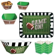 VEIL ENTERTAINMENT Football Game Day Food Snack Stadium Party Pack, 20pc, Green Black