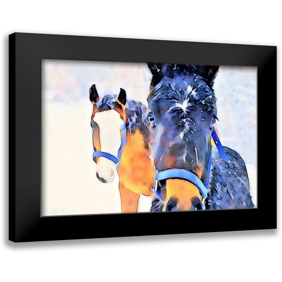 Tyrrell, LuAnne 14x11 Black Modern Framed Museum Art Print Titled - Snow Horses