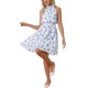 thumbnail image 1 of Vestido floral sin mangas con cuello halter de INSPIRE CHIC M Blanco, 1 of 6