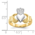 thumbnail image 3 of Diamond2Deal 14K Men's Two-tone Gold Claddagh Ring Size 9, 3 of 7