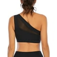 thumbnail image 6 of Women's Sleeveless Crop Tops Sexy One Shoulder Strappy Sport Bra Basic Crop Tank Tops, 6 of 7