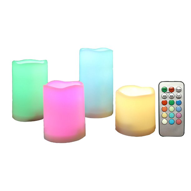 Candle Choice 4 Piece Outdoor Color Changing Flameless Candles with