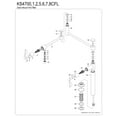 thumbnail image 6 of Kingston Brass KS4701CFL Century Deck Mount Pot Filler Faucet, Polished Chrome, 6 of 8