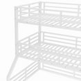 thumbnail image 4 of Luckynote Twin over Twin over Full Bunk Bed, Metal Triple Bunk Bed with Bed Guard, Heavy Duty, White, 4 of 10