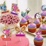 VARIOUS Rainbow Butterfly Unicorn Kitty Cake Toppers (12pc)