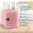 thumbnail image 5 of CROWNFUL Mini Fridge, 4 Liter/6 Can Portable Cooler and Warmer Personal Refrigerator, AC/DC,Pink, 5 of 9