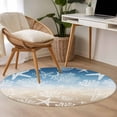 thumbnail image 4 of Round Rug 4Ft Washable Non-Slip, Blue Brown Ombre Coastal Circle Area Rugs for Living Room Bedroom, Sea Nautical Summer Beach Starfish Coral Indoor Floor Mats Carpet Runner for Home Decor Aesthetic, 4 of 8