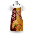 thumbnail image 3 of Floral Apron Sakura Blooms with Japanese Hand Fan Figures Authentic Asian Design, Unisex Kitchen Bib Apron with Adjustable Neck for Cooking Baking Gardening, Marigold Baby Pink Burgundy, by Ambesonne, 3 of 4