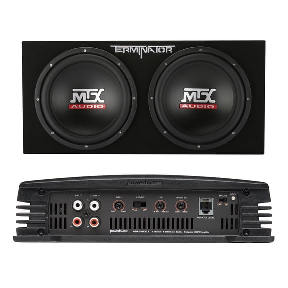 MTX TNE212D Dual 12" Loaded Enclosure with 600 Watt ASA3 600.1D Amplifier