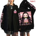 thumbnail image 4 of Sudadera con capucha de Kamado Nezuko para mujer, Jersey informal con cremallera y personalidad, abrigo de calle, sudadera de Anime de moda, otoño e invierno, nuevo, 4 of 5
