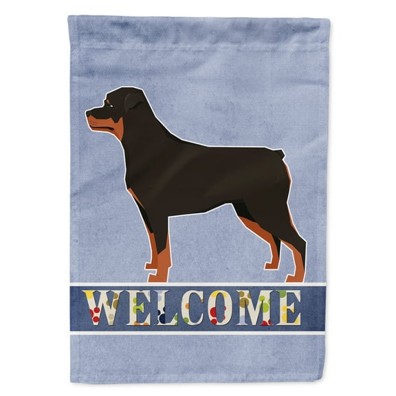 Carolines Treasures CK3617GF Rottweiler Welcome Flag Garden Size  Small multicolor