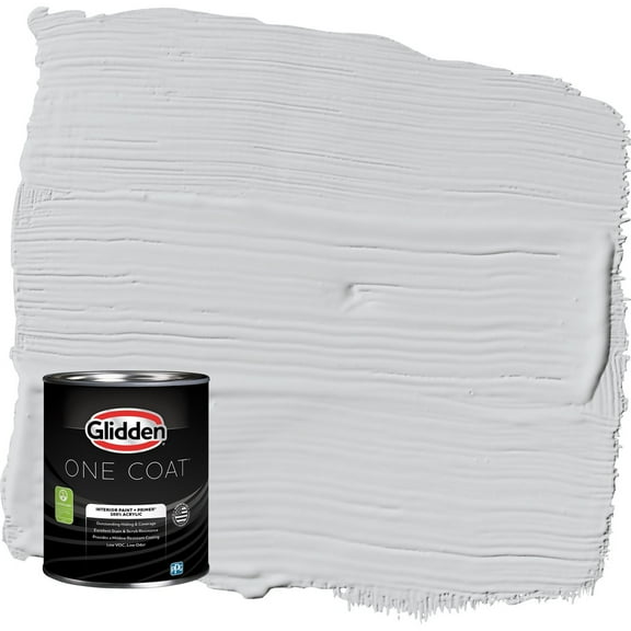 Glidden One Coat Elemental / Gray Flat Interior Paint with Primer, 1 Quart