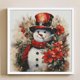 thumbnail image 4 of Hilo de bordar de algodón ecológico completo, Kit de punto de cruz con estampado de muñeco de nieve de 11CT, 50x50cm, 4 of 9