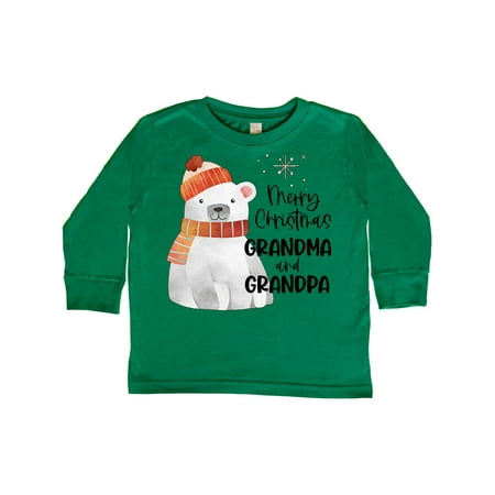 

Inktastic Merry Christmas Grandma and Grandpa Cute Polar Bear Gift Toddler Boy or Toddler Girl Long Sleeve T-Shirt