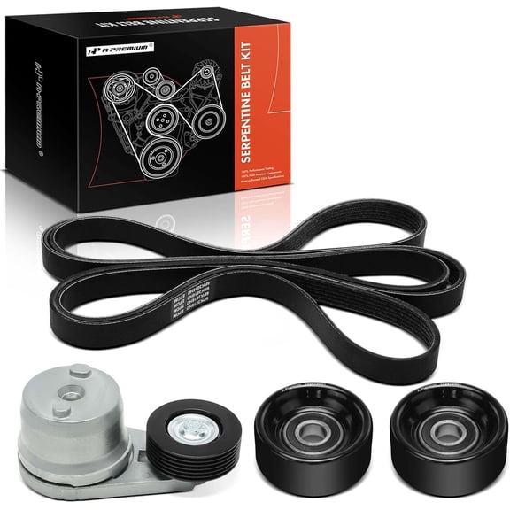 A-Premium Engine Serpentine Belt Drive Kit Compatible with Chevrolet Silverado 2500 HD 3500 HD 2014-2016 & GMC Sierra 2500 HD 3500 HD 2013-2016, 6.6L