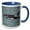 Blue/White, variant on 3drose, Fast Swimming Orcas Make Their Way Along Icy Strait., 11oz Two-tone Black Mug