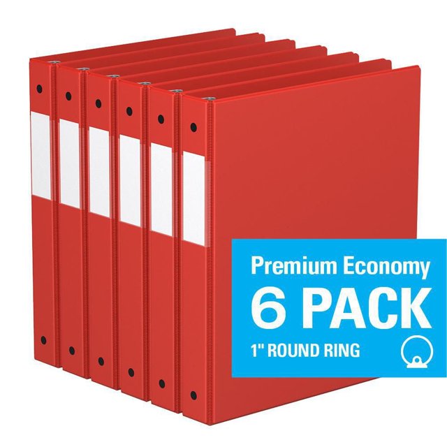 Davis Group, Premium Economy, Round Ring, Binder, 6 Pack, 1"
