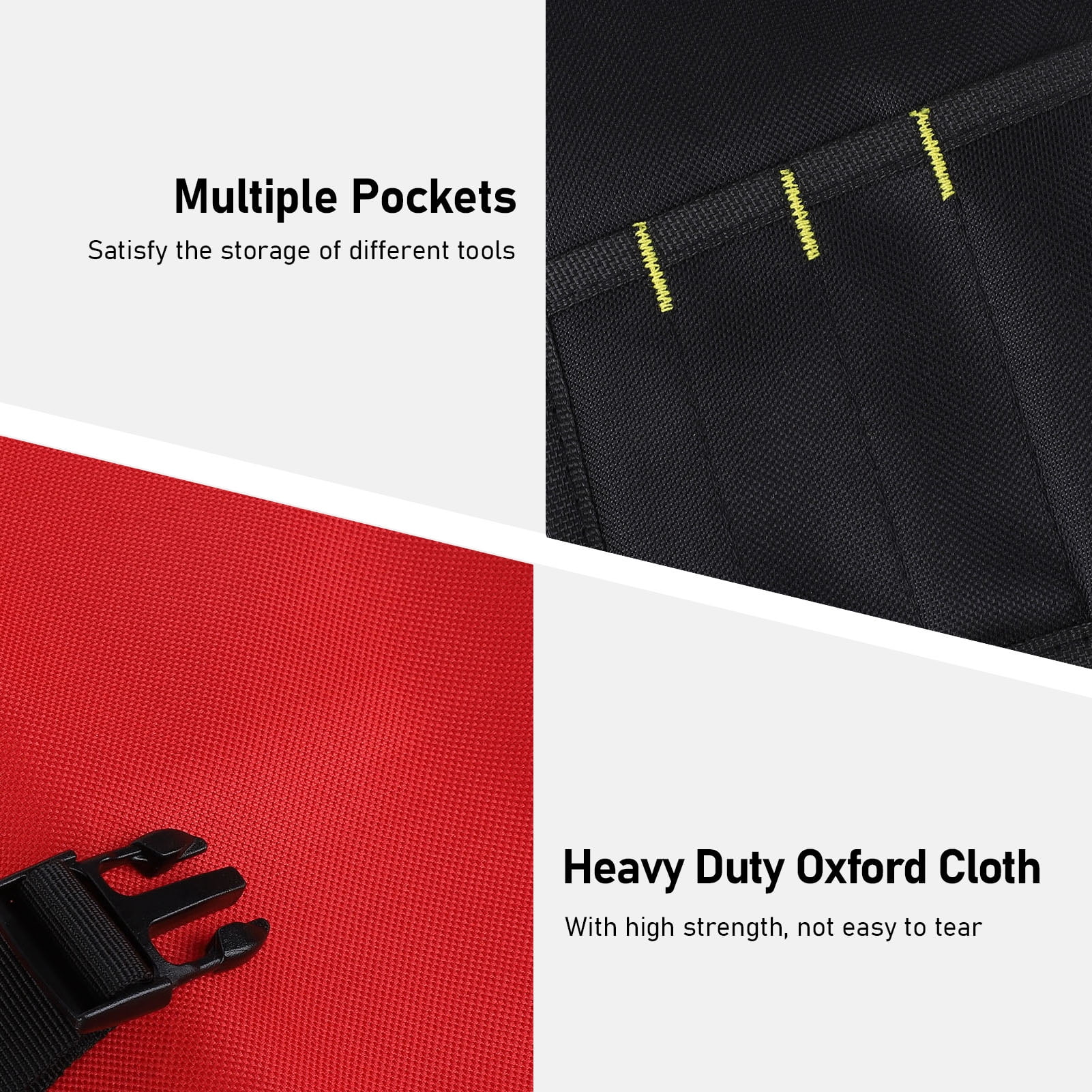Riousery Multi-functional Tool Roll Up Pouch Heavy Duty Oxford Cloth Wrench Organizer Bag for Repairman Mechanic Portable Storage Red 18.11 inches / 46 cm