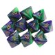 thumbnail image 2 of Colección premium de 10 vibrantes dados poliédricos D8 para juegos de mesa atractivos. Verde púrpura, 2 of 7