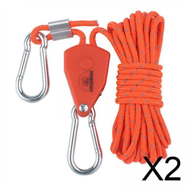 Cuerda de viento para tienda de campaña,Polea de cuerda para viento de tienda de campaña,trinquete,colgador de cuerda,Tensor de polea reguladora de luz de crecimiento reflectante,Mosquetón
