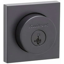 Kwikset 158Sqt-S.Strkp Halifax Square Rose Single Cylinder Deadbolt Smartkey - Black