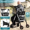thumbnail image 4 of StrollAid Upright Walkers for Seniors, 450 lb Heavy Duty Stand Up Rollator Walker with Adjustable Soft Sponge Armsupport & Seat, Tall Standing Folding Rolling Walker with 8'' Wheel, Grey, 4 of 10