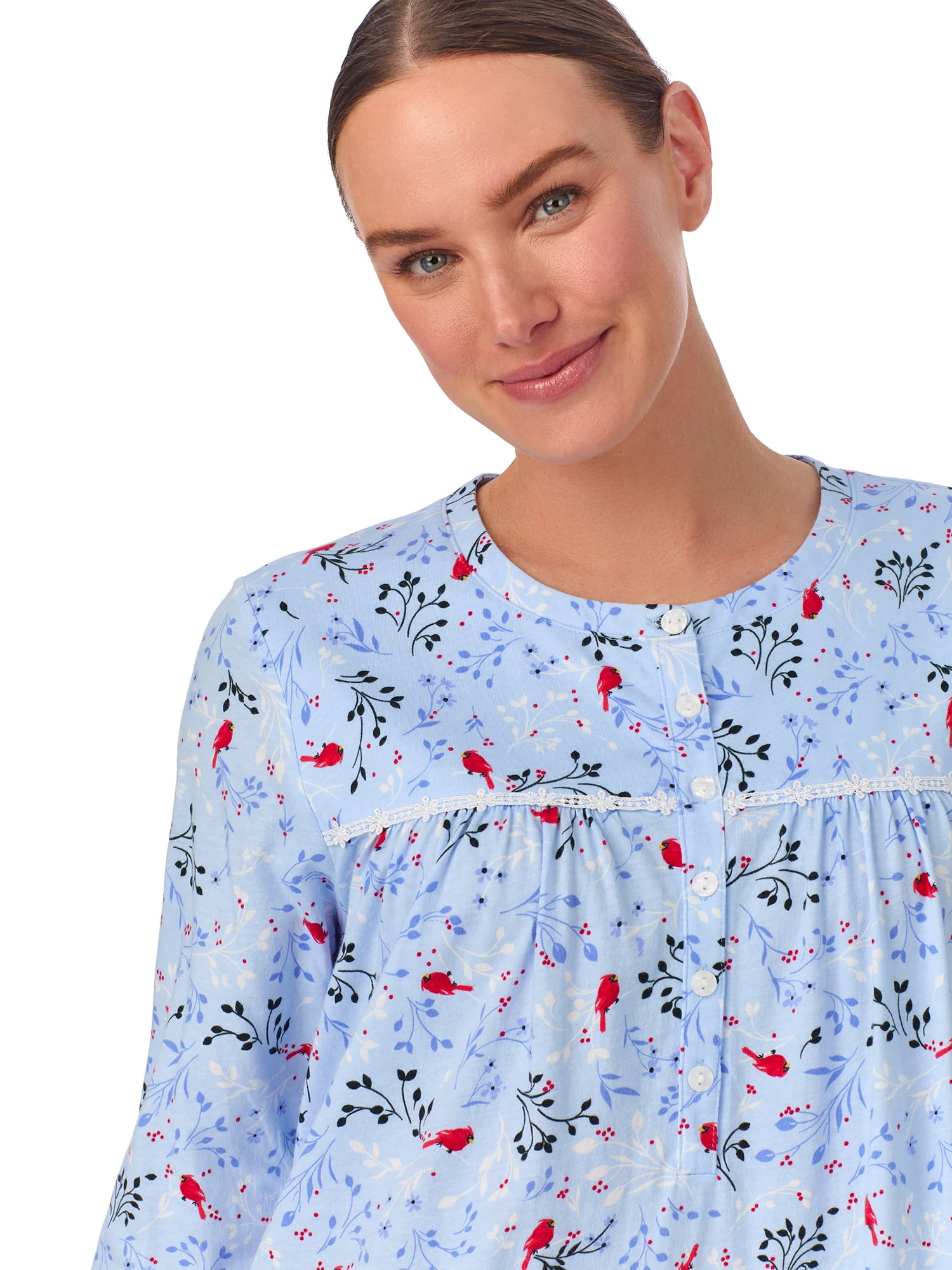 Aria Women’s 100% Cotton Long Sleeve Ballet Nightgown, Sizes XS-5X