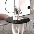 thumbnail image 3 of 32" Inch Round Tempered Glass Table Top black Glass 1/2" Inch Thick Beveled Polished Edge, 3 of 7