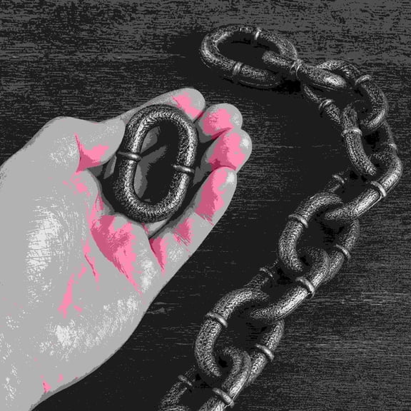 Halloween Fake Plastic Chain, Large Black Simulation Prop, Wall Hanging Prison Decor, 6FT Thickened Halloween Chain, House Dungeon Prop for Party Scene