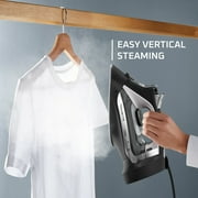 Rowenta Accesstream Cordreel Steam Iron for Clothes, Powerful 1725W, Stainless Steel Soleplate, Retractable Cord, Auto Shut-off, Anti-Drip, Black, DW2450U1