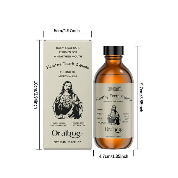 Enjuague bucal con aceite de coco para la salud de dientes y encías. Régimen diario de cuidado bucal para una boca sana. 114 ml. Cuidado bucal.