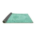 thumbnail image 2 of Ahgly Company Indoor Round Medallion Turquoise Blue Traditional Area Rugs, 8' Round, 2 of 4