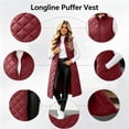 thumbnail image 6 of MXALUOB Long Puffer Vest for Women Zip Up Stand Collar Quilted Vests with Pockets Lightweight Sleeveless Padded Coat Winter Daily Wear, 6 of 7