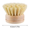 thumbnail image 2 of Brosse à Récurer pour Douche avec Manche Long Brosse à Récurer Rigide avec Manche Long Brosse à Récurer Robuste en Acier Induction pour Cuisinière Brosse à Vaisselle Compatible avec Manche Long Remplaçable Naturel, 2 of 2