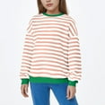 thumbnail image 6 of ZQUUVOU Boys Girls Striped Shirts Drop Shoulder Long Sleeve Crewneck Sweatshirt Casual Everyday Top for Little Kids Mint Green, 6 of 7