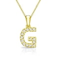 thumbnail image 1 of 14k Yellow Gold Letter G Diamond Initial Pendant Necklace (1/10cttw) with 18-inch chain by Diamond Wish, 1 of 3