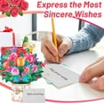 thumbnail image 3 of wqlpp-Flower Bouquet Pop Up Card, Rose & Carnations, Handmade 3D Greeting Cards For Her with Note Card and Envelope for All Occasion, Valentine's Day, Christmas, Thanksgiving, Thank You Card(8.5" x 8, 3 of 4