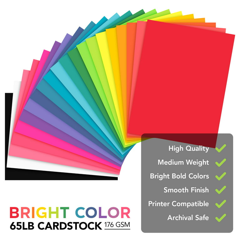Astrobrights Color Cardstock, 65 lb Cover Weight, 8.5 x 14, Bright
