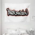 thumbnail image 1 of Brandon Tapestry, Urban Street Culture Hip-hop Theme Lettering Individual Name Design, Wall Hanging for Bedroom Living Room Dorm Decor, 80W X 60L Inches, Vermilion Black and White, by Ambesonne, 1 of 2
