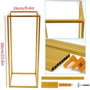 Anqidi Wedding Flower Stand Set, 10Pcs Rectangle Gold Metal Column Rack Wedding Prop Decor Balloon Display Holder (60cm)