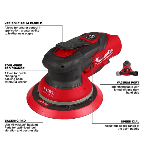 Milwaukee M12 FUEL 12V Lithium-Ion Cordless 6" Random Orbital Sander