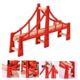 thumbnail image 4 of OUNONA Train Bridge Wooden Train Track Model Parts Red 1Set for Logical Thinking Stimulation, 4 of 7