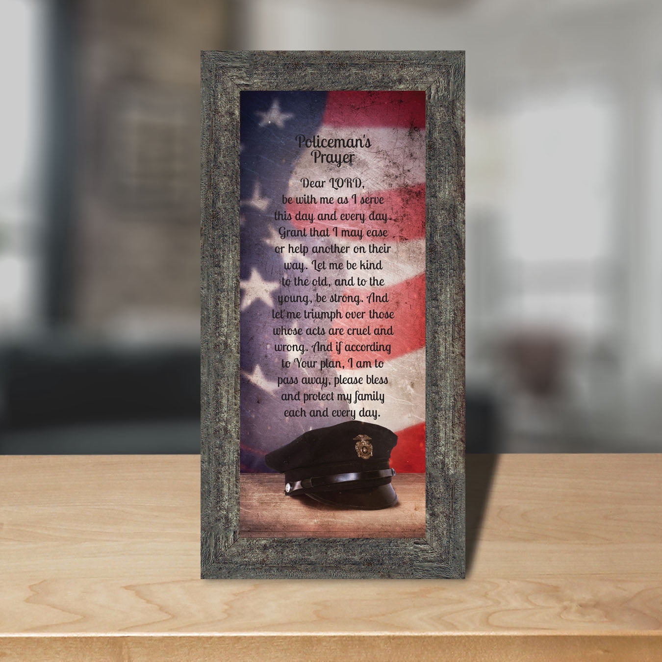 Police Officer Gifts, Law Enforcement Gifts, Police Gifts for Men, Gifts for Cops, First Responders, Sheriff, Deputy or State Police, Picture Framed Wall Art for the Home or Police Station, 7365BW