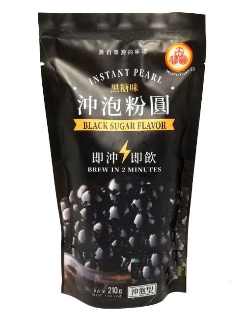 WuFuYuan INSTANT Black Sugar Flavor Tapioca Pearl for Boba Bubble TeaReady in 2 Minutes
