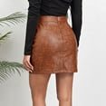 thumbnail image 7 of Mrat Bubble Skirt Fashion Women Casual Comfortable Solid Color High Zipper Vent Skirt Bubble Skirt S-175 Brown XL, 7 of 7